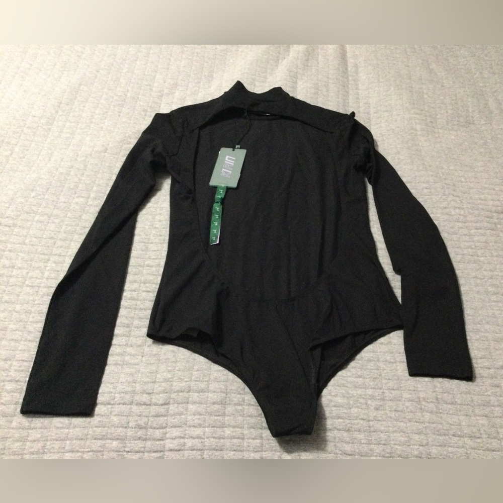 Kirin Peggy Gou Jersey Open Back Long Sleeve Bodysuit Black - Picture 6 of 12